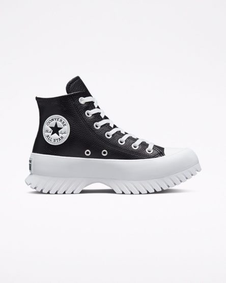 Men's Converse Chuck Taylor All Star Lugged 2.0 Leather High Top Shoes Black / White | AU 1059EF
